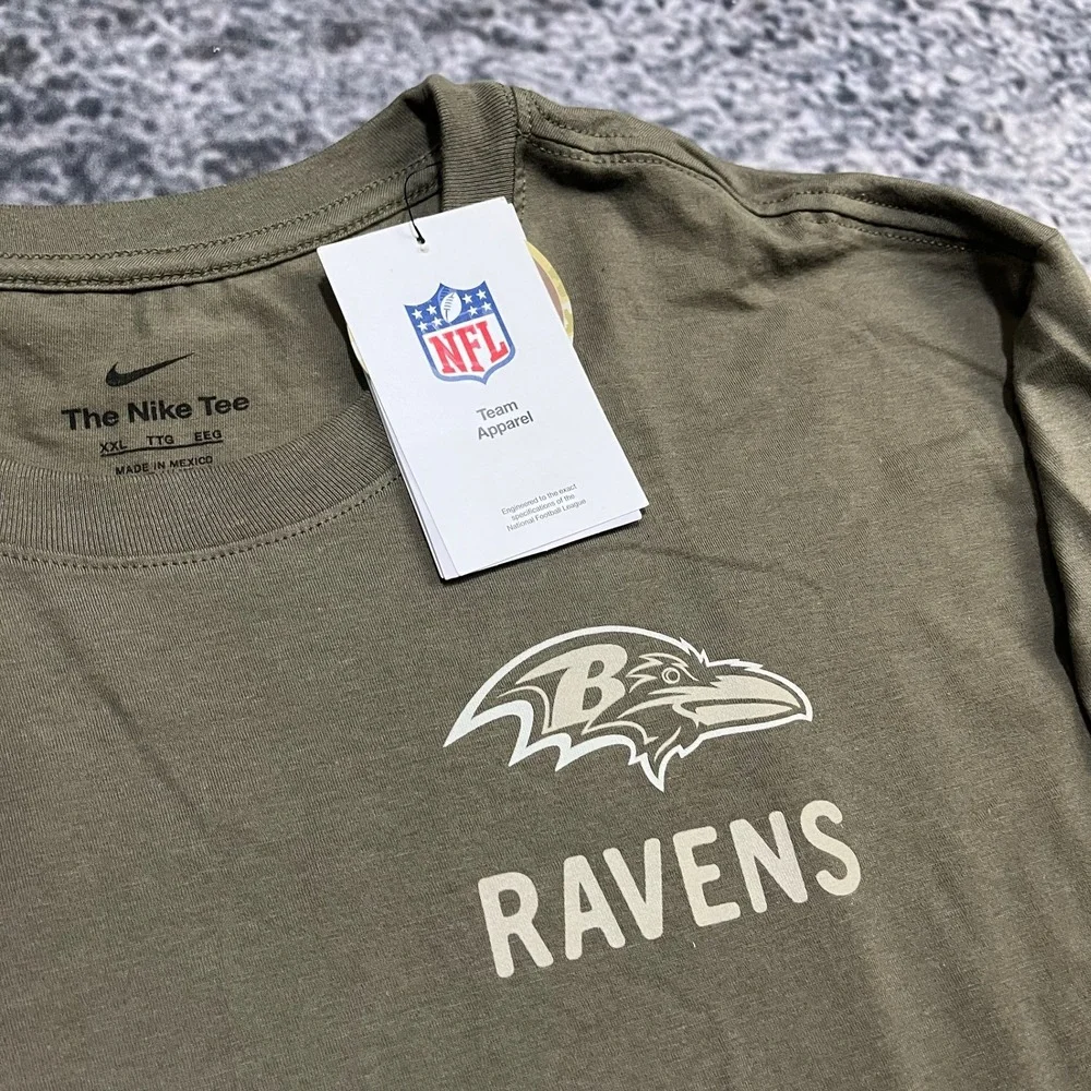 NWT Nike Baltimore Ravens Salute To Service Long Sleeve Shirt Mens XXL Green NFL